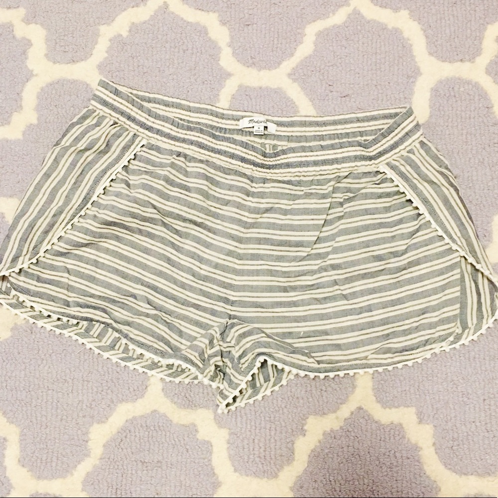 Madewell Striped Chambray and White Shorts